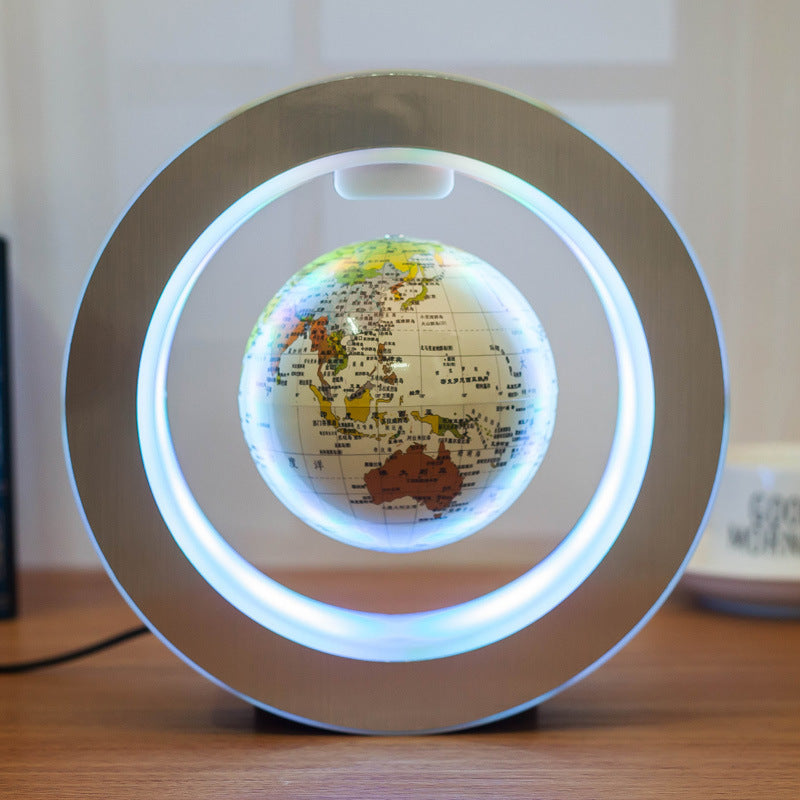 Round LED World Map Floating Globe Magnetic Levitation Light