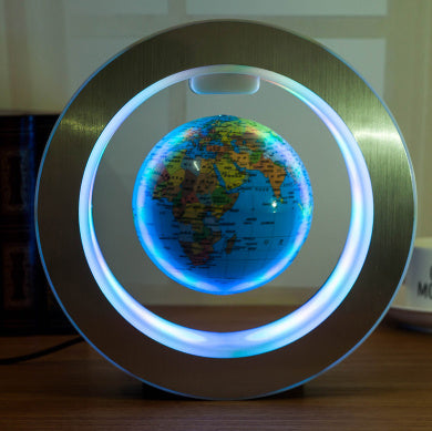 Round LED World Map Floating Globe Magnetic Levitation Light